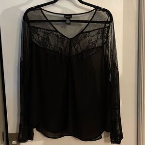 Sheer Lace V-neck Top- Torrid